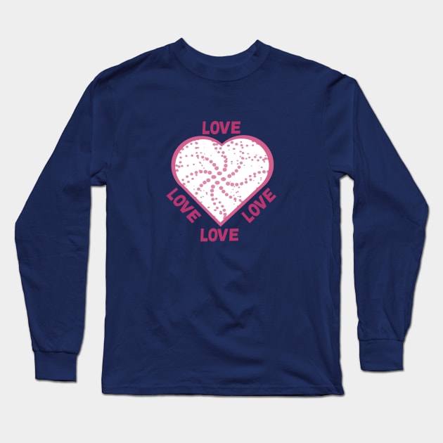 Connecting the Dots of the Heart - Love Love Love Love Dots Long Sleeve T-Shirt by YayYolly